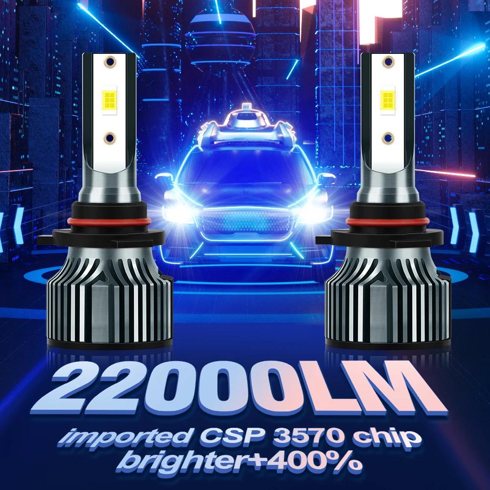 Canbus LED Ʈ, 3570 CSP Ĩ, ͺ , 6000K ڵ Ȱ, 22000LM, H1, H7, H4, H11, 120W, H13, 9005, HB3, 9006, HB4
